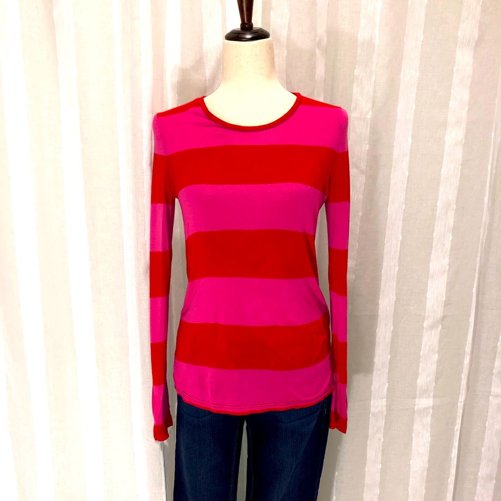 Banana Republic XS pink/red color block rugby